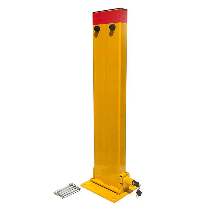 80cm Rectangle Fold Down Car Parking Bollard Lock Heavy Duty Safety Barrier 2 Keys