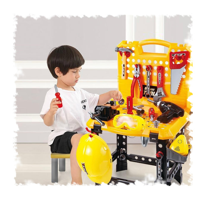 100pcs With Tools 100pcs Toy Power Workbench Kids Power Tool Bench Construction Set