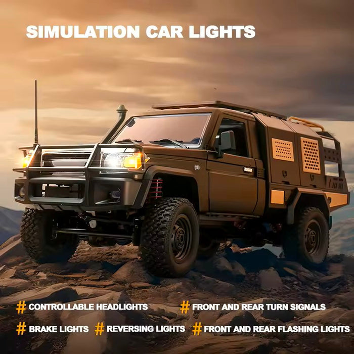 MN-82S 1/12 RC Car 4WD LandCruiser Crawler Truck Toy 2.4G Remote Control LC79 Vehicle Light Group  (7.4V 1200mAh)18650Li-ion
