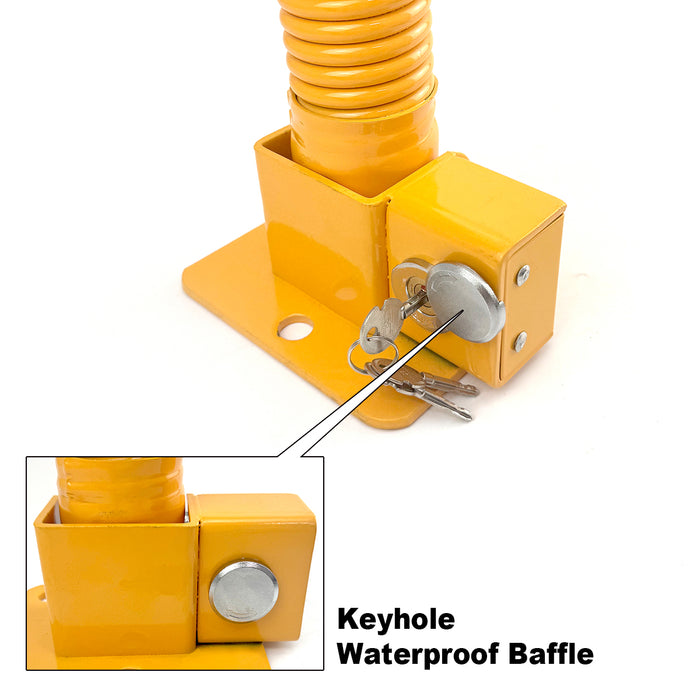 Parkero Fold-down Spring Parking Barrier Keyed Different/Alike Expension bolts 60cm