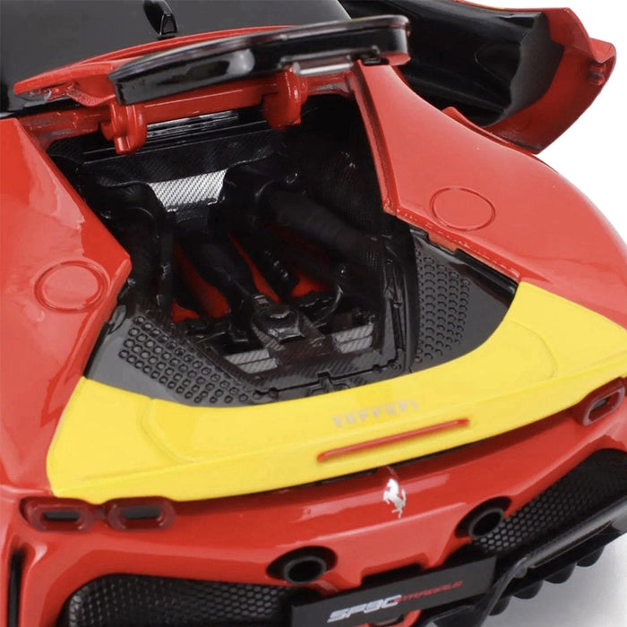 Maisto 1:18 Metallic Diecast Plastic SF90 Stradale Assetto Fiorano Red Yellow Car