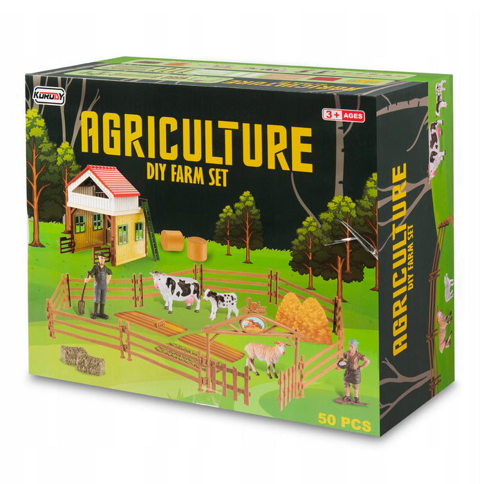 DIY Farm Pullback Car Tractor Toy Set Animals & accessories Playset