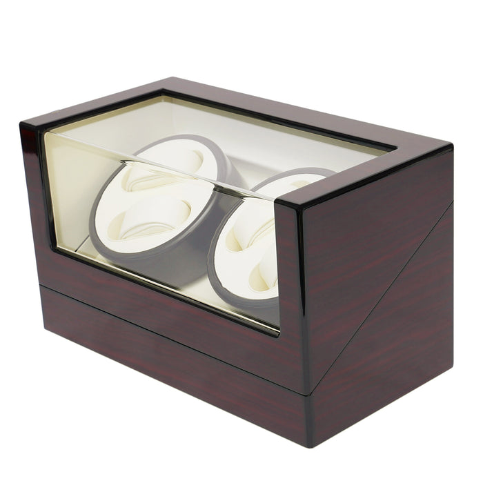 Watch Winders Automatic Rotation 4 Grids Wooden Storage Case Display Box