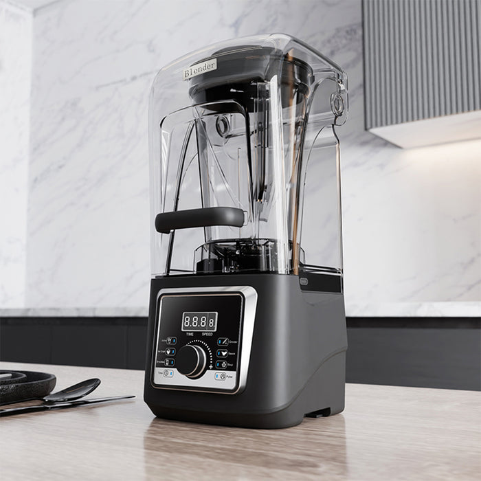 Commercial Blender Soundproof Shield 4L High-Speed Smoothie Blender Timer