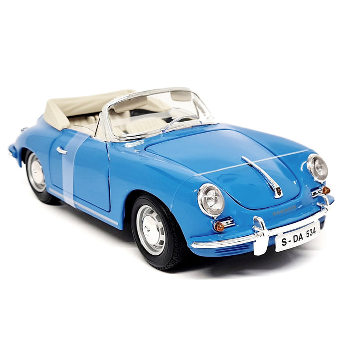 Maisto 1:18 Car Model 1961Porsche 356B Cabriolet Blue Metallic Diecast & Plastic