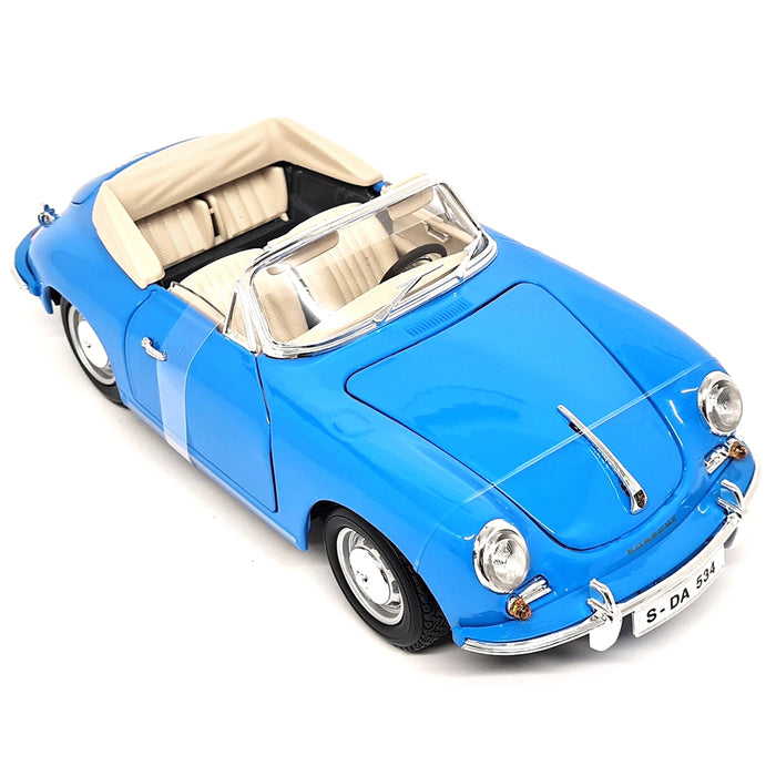 Maisto 1:18 Car Model 1961Porsche 356B Cabriolet Blue Metallic Diecast & Plastic