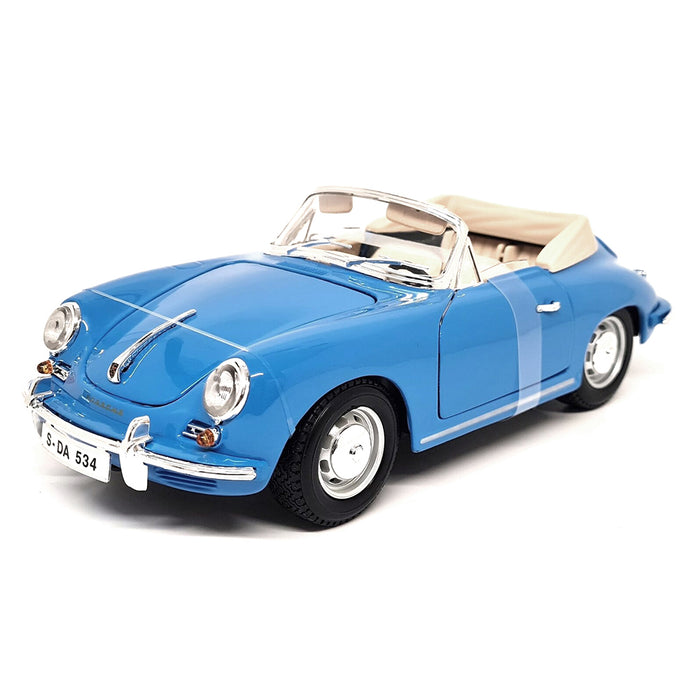 Maisto 1:18 Car Model 1961Porsche 356B Cabriolet Blue Metallic Diecast & Plastic