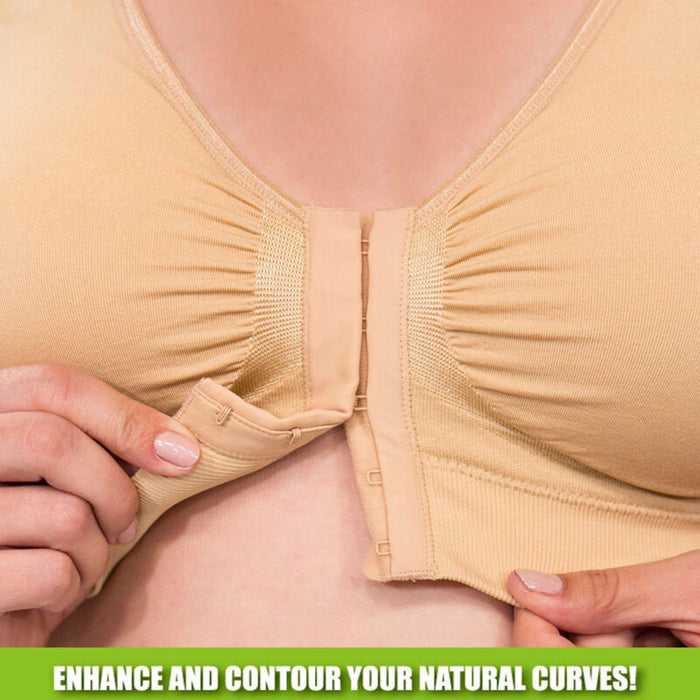 Bamboo Bra seamles breathable viscos Stretch Nude Closin Front