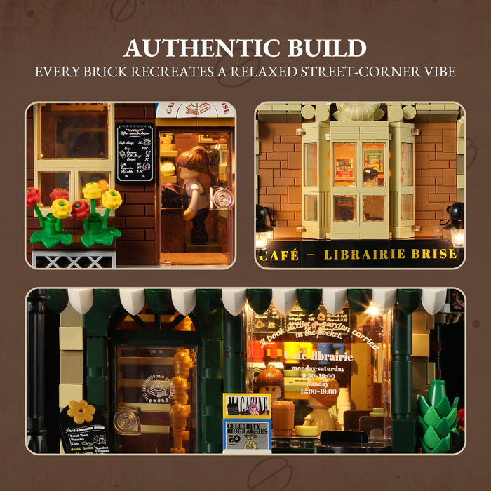 Lumibricks Book Cafe 15002 F9031 Town Life Series 1718PCS LED Building Blocks