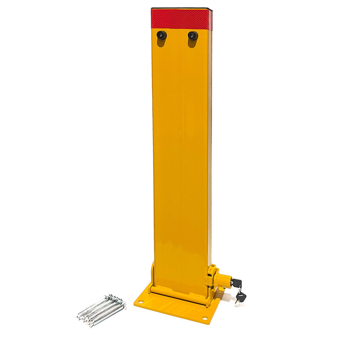 Parkero Keyed Alike Bollard Rectangle Fold Down Car Parking Lock Safety Barrier 80cm 2Key