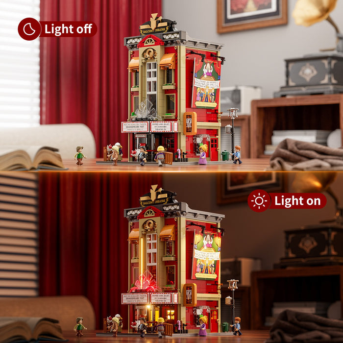 Lumibricks 15004 F9056 Balcony Theatre Town Life 2445Pcs LED Brick Set