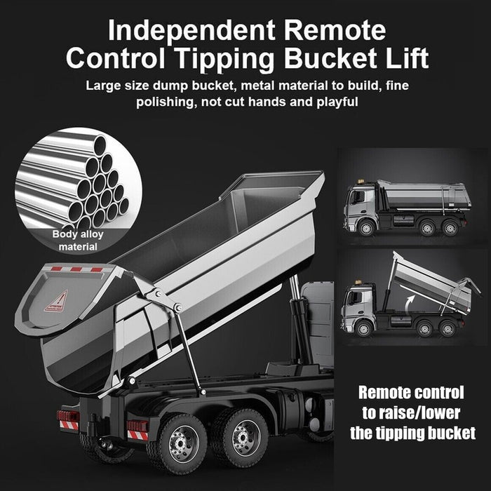 DoubleE E590 003 1/20 RC Dump Truck RTR 6X6 Electric RC Tipper Sounds Lights