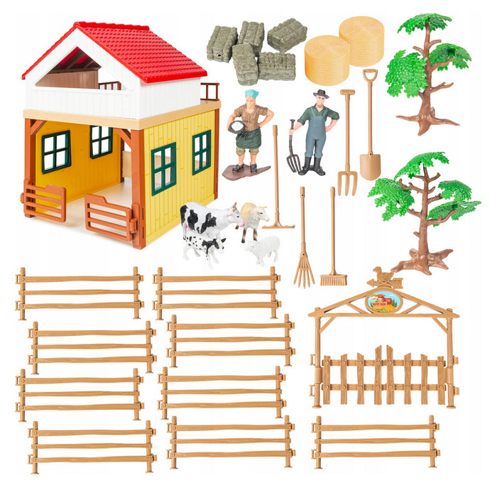 DIY Farm Pullback Car Tractor Toy Set Animals & accessories Playset