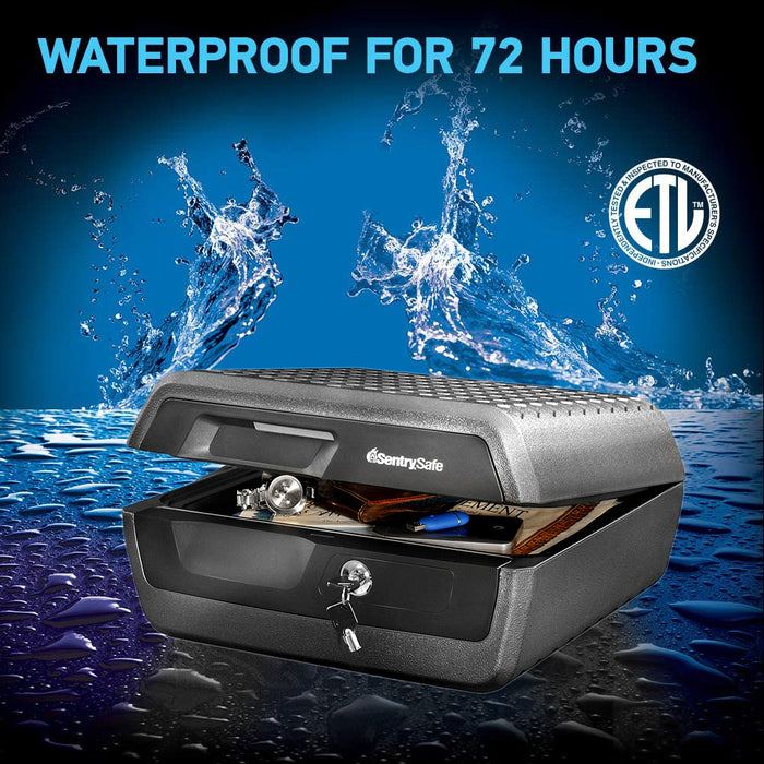 SentrySafe Fire Water Resistant Security Box Protection Safe Chest 7.8/10.2L 2 Keys