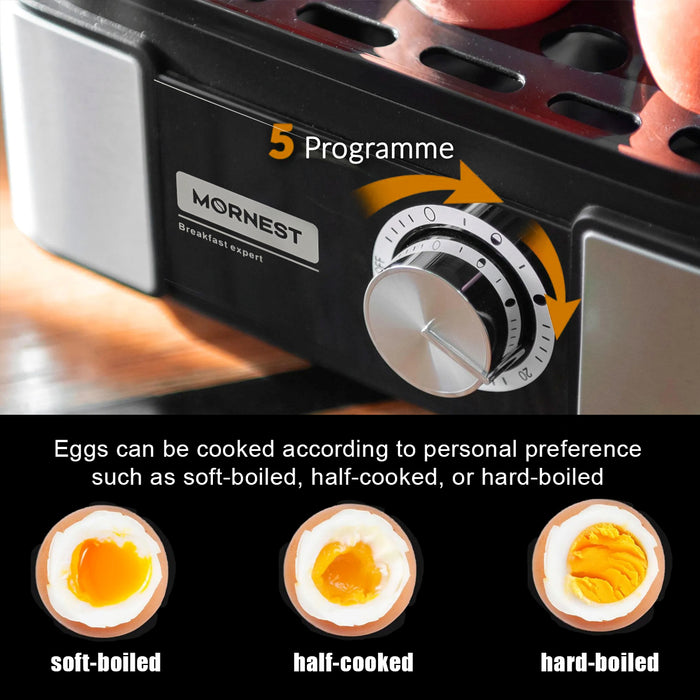 Egg Cooker Electric 6 Eggs Capacity with Auto Shut-Off Stainless Steel Egg Boil