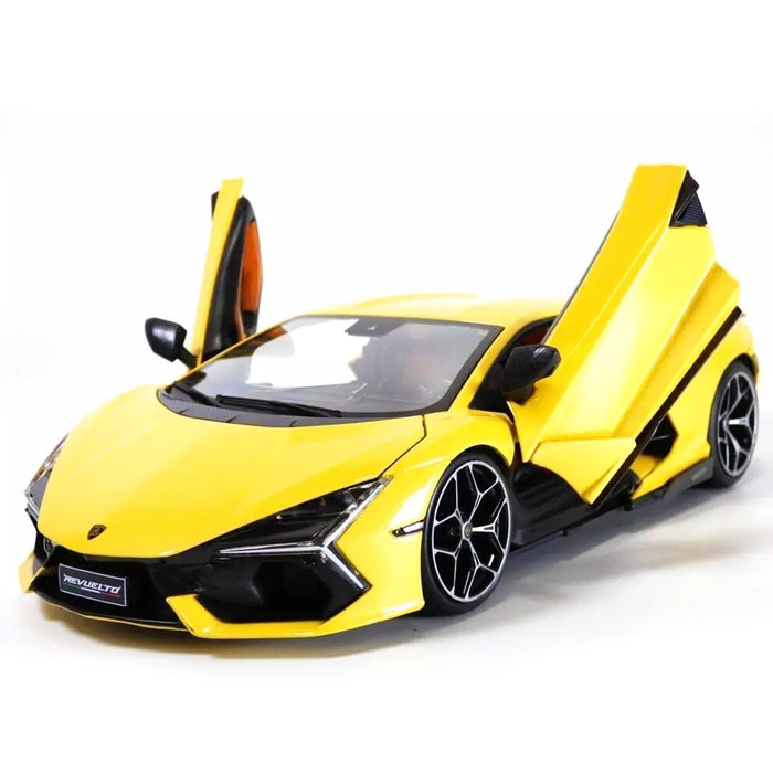 Maisto 1:18 Scale Metallic Diecast With Plastic Part Car Model Lamborghini Revuelto Yellow