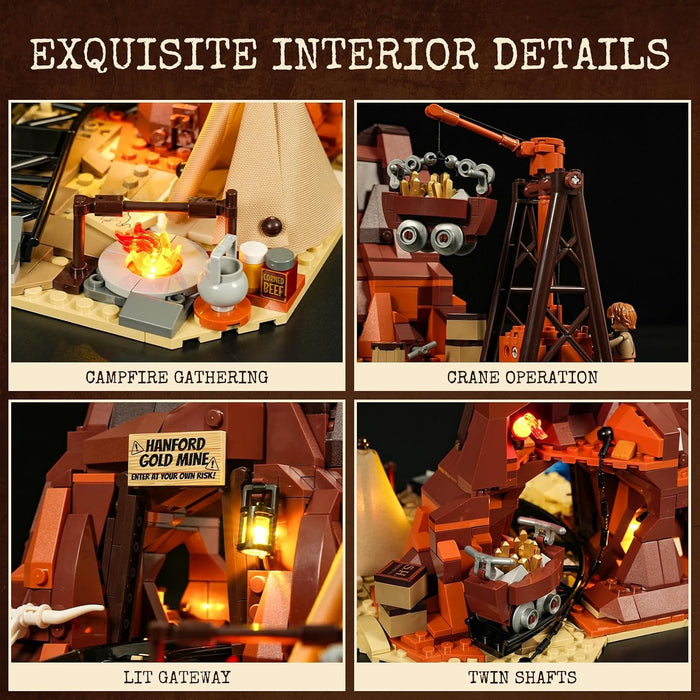 Lumibricks Old West Gold Mine 14009 F9077 658PCS LED Building Blocks AU STOCK