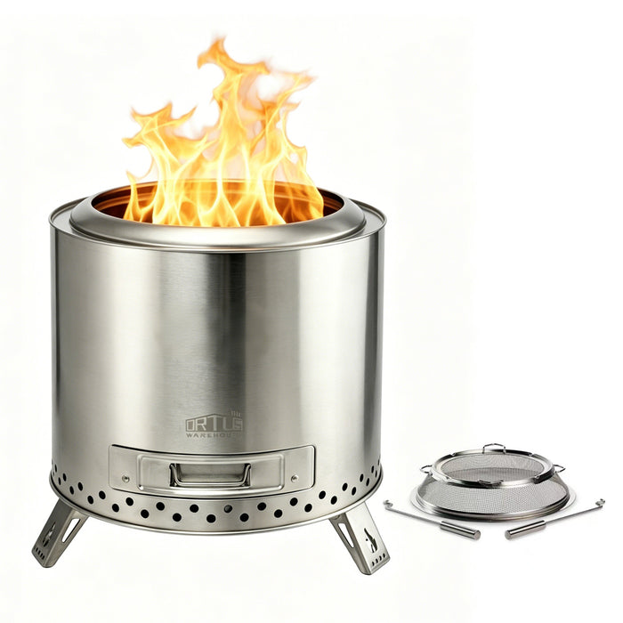Smokeless Fire Pit Wood Burning Fireplaces 15inch With Removable Ash Pan