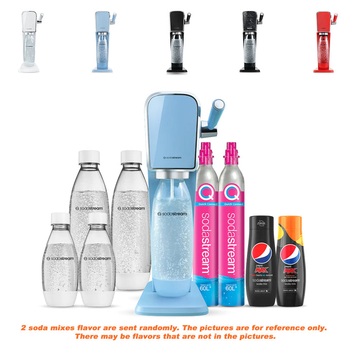 The NEW SodaStream ART Sparkling Water Maker Family Pack 2xCO2 cylinder 5xCarbonating Bottles