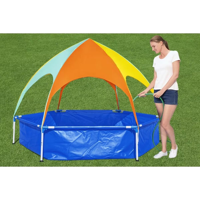 Bestway Kids Sun Shade Swimming Pool Steel Frame UV Canopy Play Pool with Mister