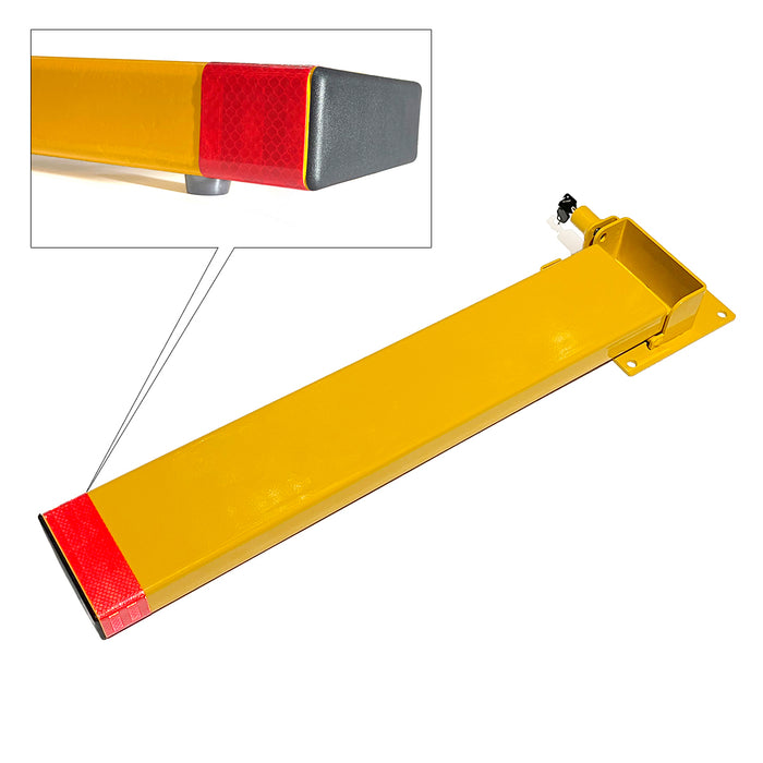 80cm Rectangle Fold Down Car Parking Bollard Lock Heavy Duty Safety Barrier 2 Keys