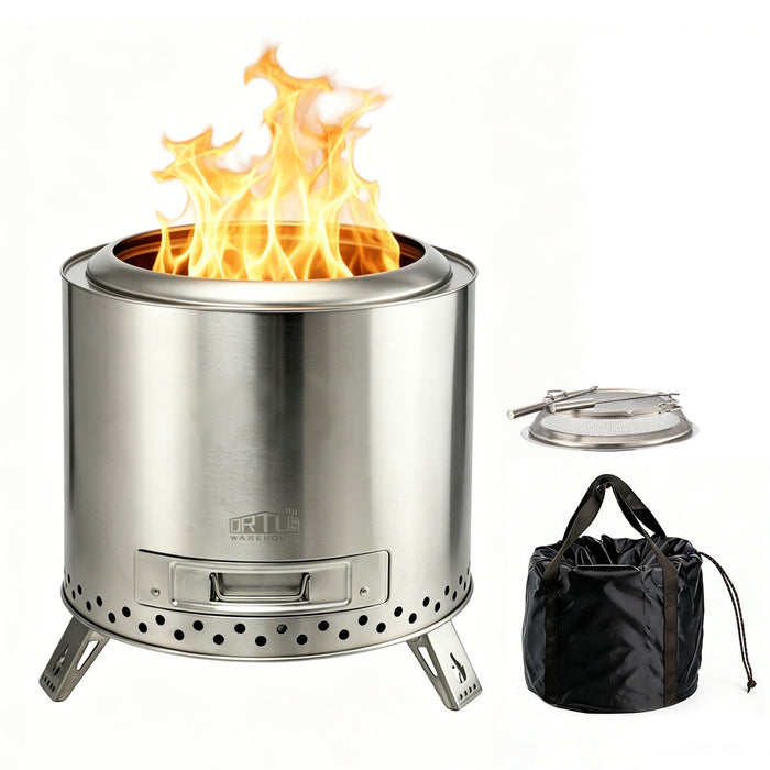 Smokeless Fire Pit Wood Burning Fireplaces 15inch With Removable Ash Pan