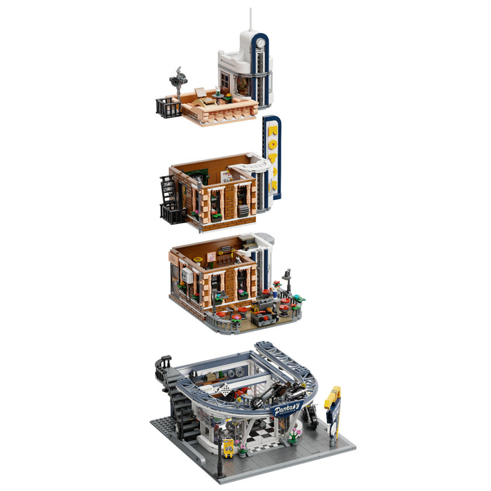 Pantasy Retro Motorcycle Restaurant Building Block Construction Set DIY Model