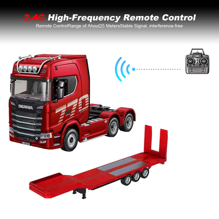 Red 1/18 Scale Rc Scania 770s Truck Rtr 2.4G remote Light & Sound Full FunctionLight