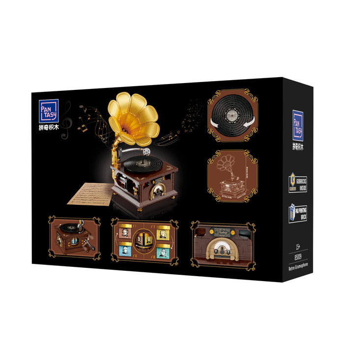 Pantasy Joyside Series Retro Phonograph Toy Assembly Model Kit (646 Piece Kit) 85009