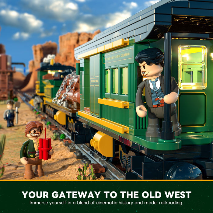 Lumibricks F9036 14003 Wild West Freight Train 1524Pcs LED Brick Train Set
