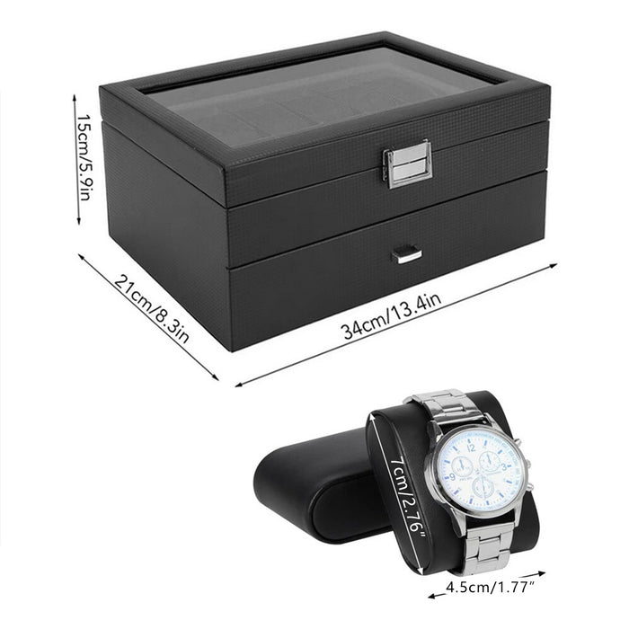 24 Grids Jewelry Watch Box Display Case Storage Holder Organizer Case Gift