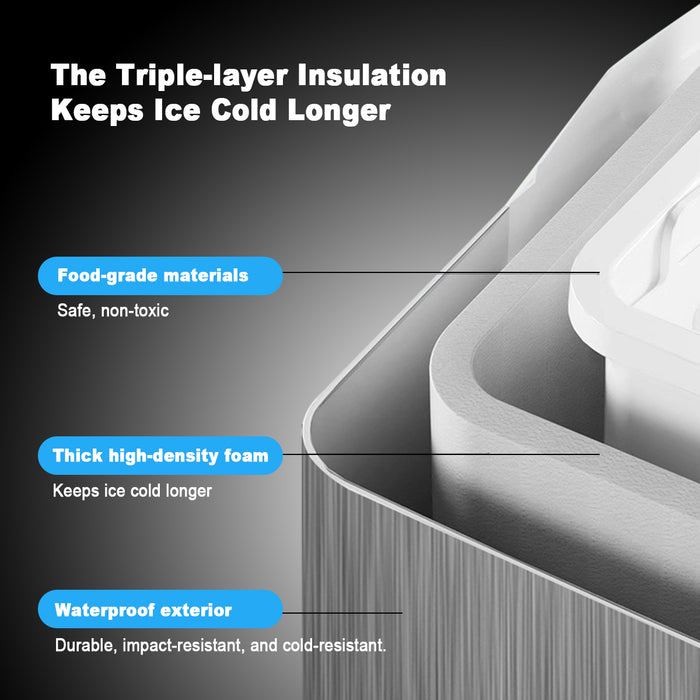 Portable Ice Maker Machine Countertop - Self Cleaning, 9 Ice Cubes in 6 Minutes, 26 lbs/Day for Home Kitchen, Office, Camping &amp; RV - Compact with LED Display &amp; Auto Shutoff