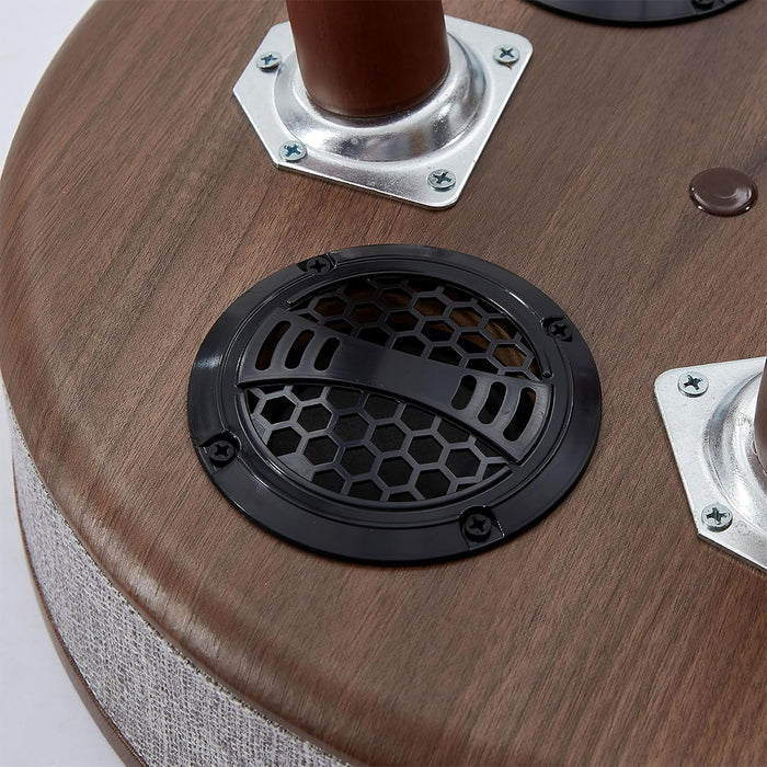 Wood Coffee Table With Bluetooth Speaker All-in-One Smart Hub Wireless Charger