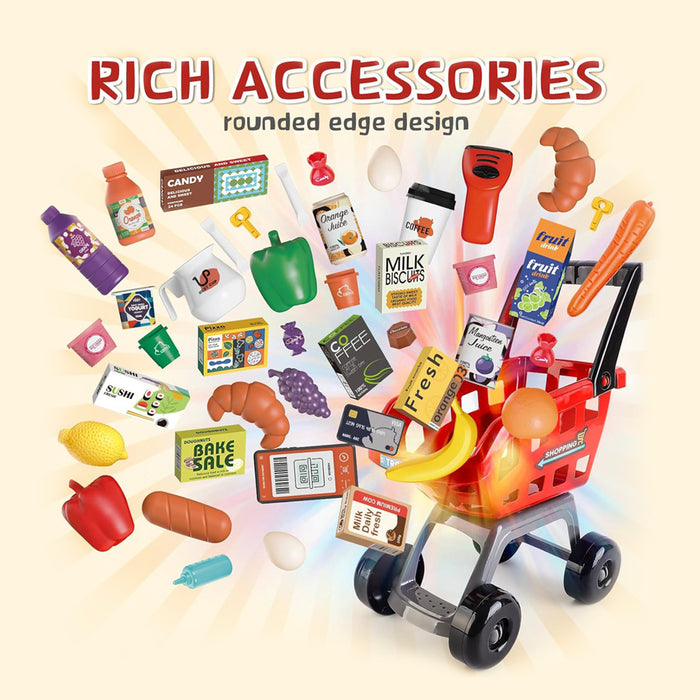 Supermarket Shopping Toy Set With lights Smoke & Sounds Pretend Play Grocery