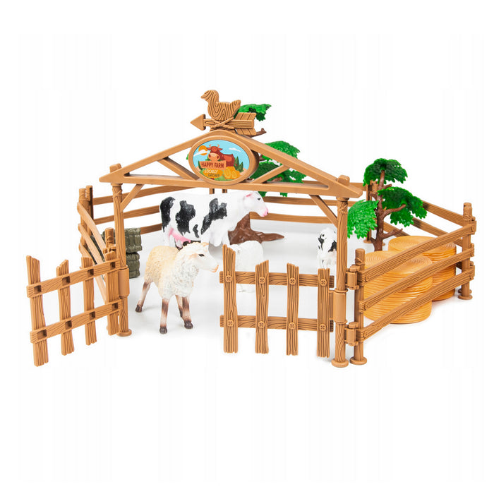 DIY Farm Pullback Car Tractor Toy Set Animals & accessories Playset