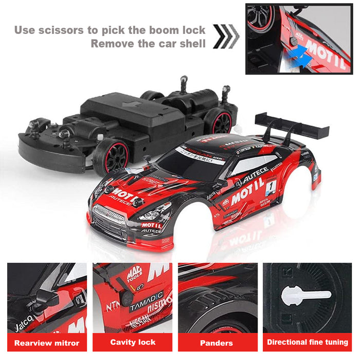 1/14 Scale  Racing Drift RC Car Red / Black 28km/h 4WD 2.4GHz Remote Control Car