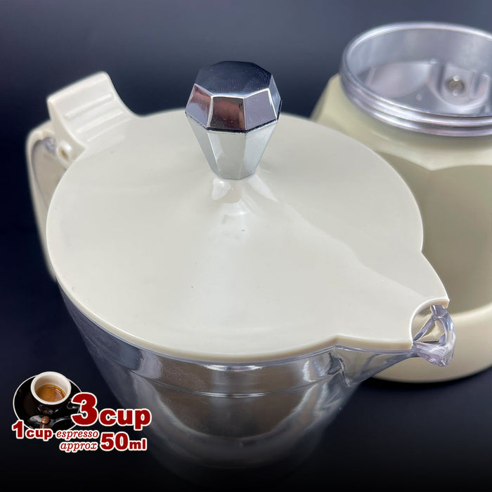 Mornest Electric Espresso Moka Coffee Maker 3cups Italian Classic - Cream Trade Me