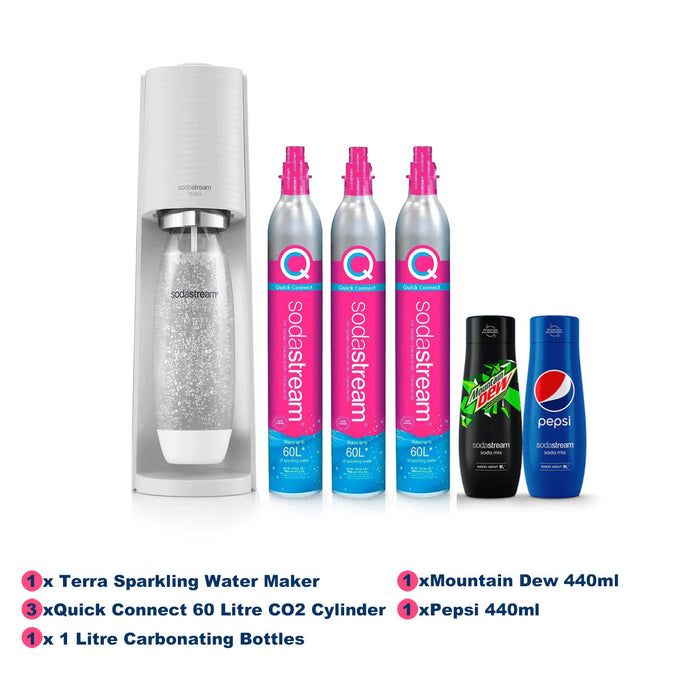 SodaStream Terra Sparkling Water Maker Quick Connect co2 technology Single pack