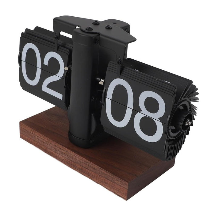 Flip Desk Clock Vintage 24 Hours Anti Slip Base Knob Adjustable Batte