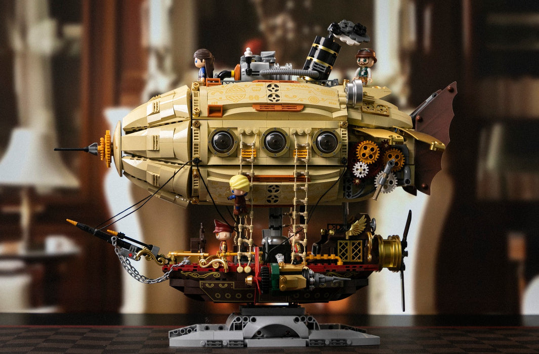 Pantasy Steampunk Zeppelin Airship Building Block Construction Set DIY Model