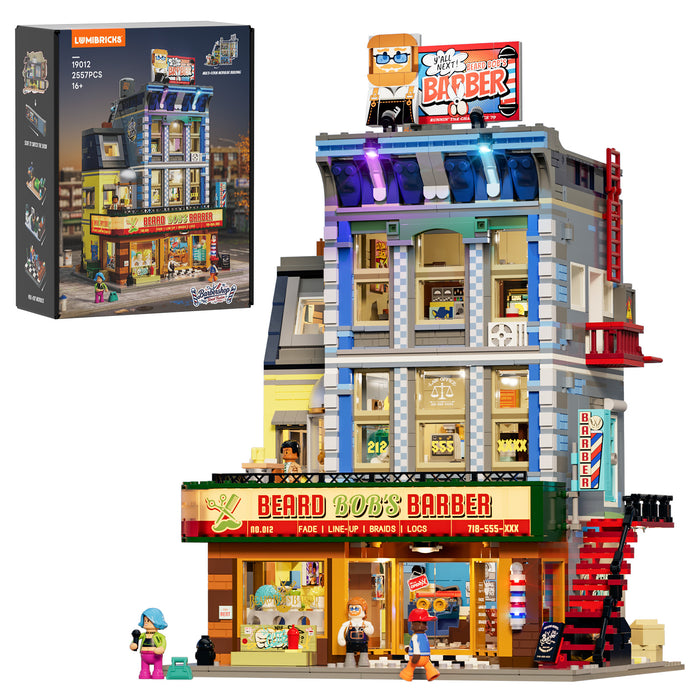 Lumibricks Barbershop 19012 Street Fusion Series 2557PCS LED Building Blocks