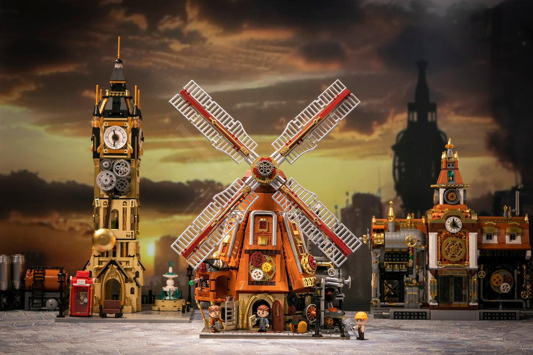 Pantasy Steampunk Series Windmill Workshop Block Construction Set DIY Model