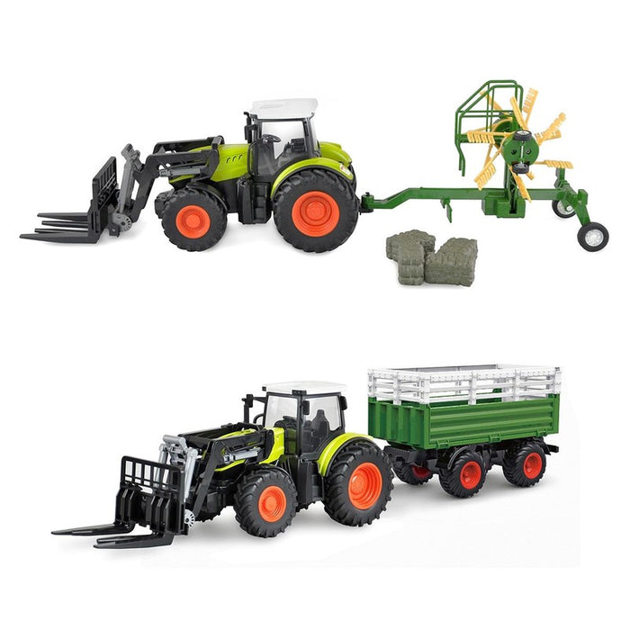 Electronic Remote Control Tractor 2.4Ghz RC Fork Loade Gyro Rake Trailer