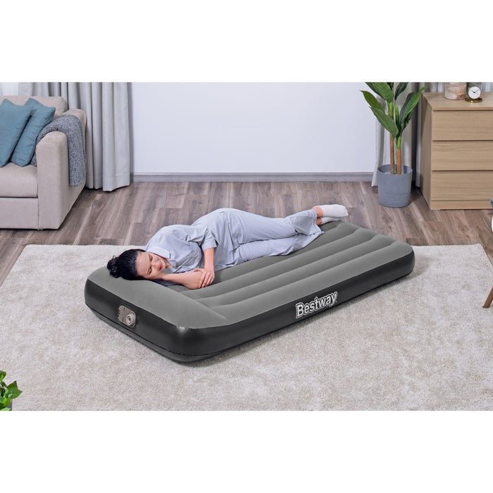 Soft Top Bestway Twin Tritech Air Mattress Built-in AC Pump  1.88m x 99cm x 30cm