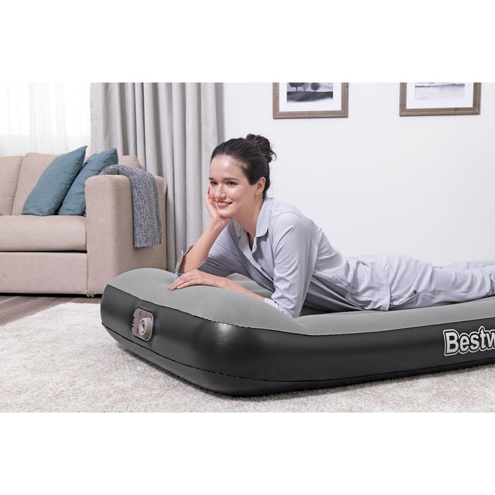 Soft Top Bestway Twin Tritech Air Mattress Built-in AC Pump  1.88m x 99cm x 30cm