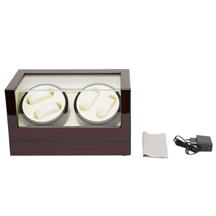 Watch Winders Automatic Rotation 4 Grids Wooden Storage Case Display Box