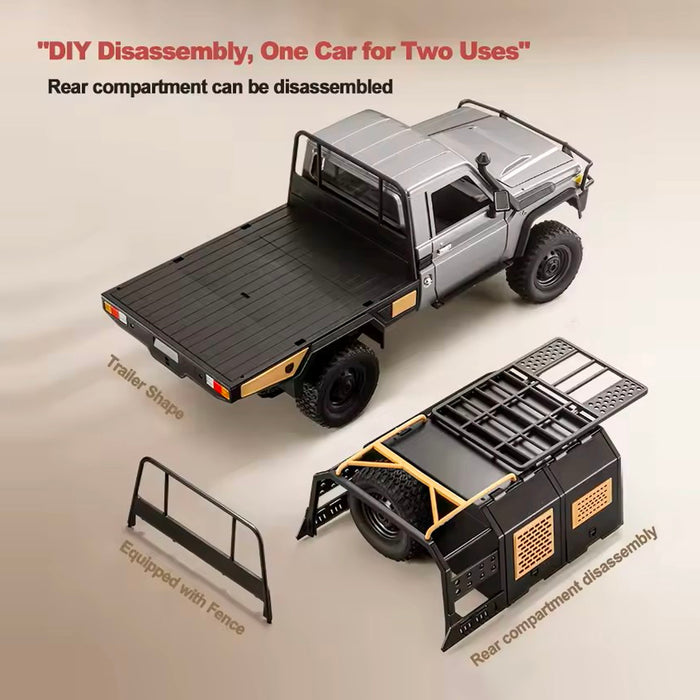 MN-82S 1/12 RC Car 4WD LandCruiser Crawler Truck Toy 2.4G Remote Control LC79 Vehicle Light Group  (7.4V 1200mAh)18650Li-ion