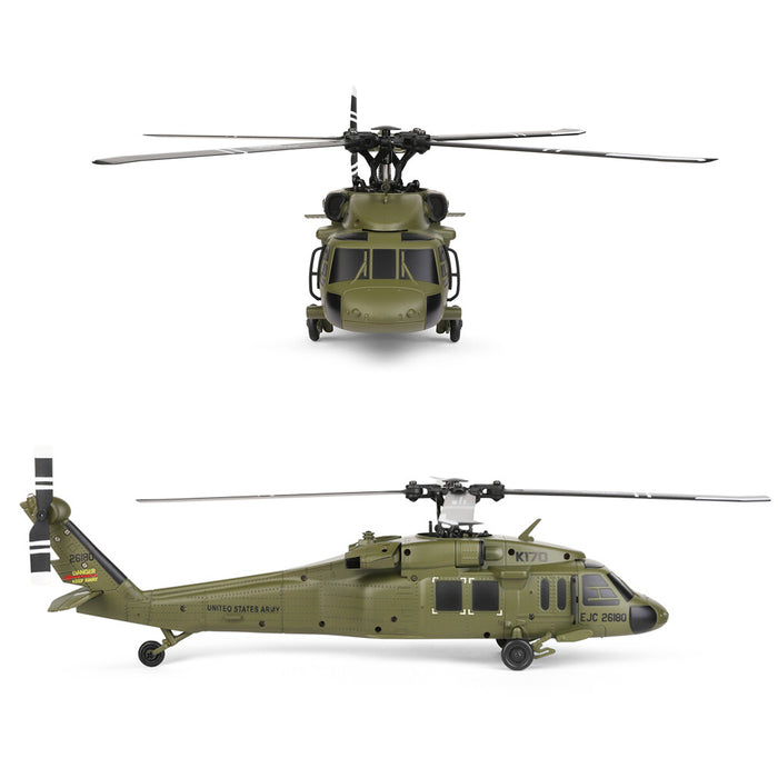 6-Axis 4CH Brushless Wltoys K170 RC Helicopter UH-60L Black Hawk Remote Control