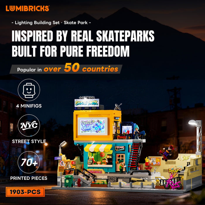 Lumibricks Skate Park 19011 Street Fusion Series 1903PCS LED Building Blocks