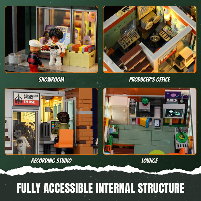 Lumibricks Record Store 19003 F9058 Street Fusion Series 1980PCS LED Blocks
